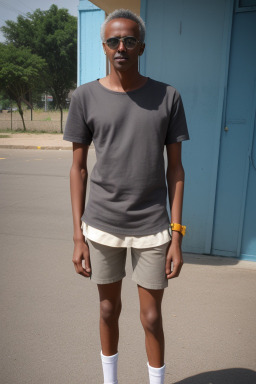 Ethiopian young adult male with  gray hair