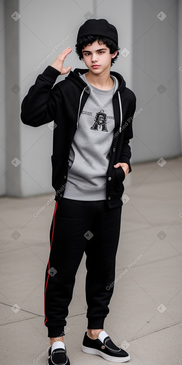 Macedonian teenager boy with  black hair