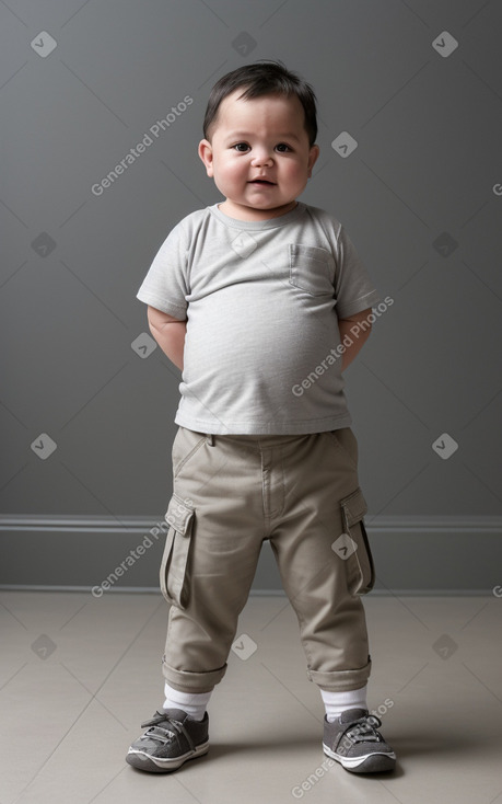 New zealand infant boy with  gray hair