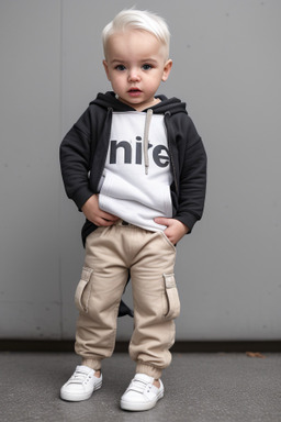 Albanian infant boy with  white hair