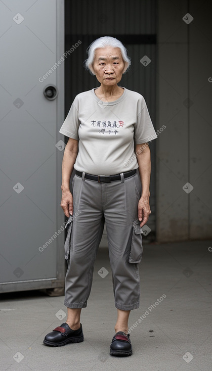 Chinese elderly female with  gray hair