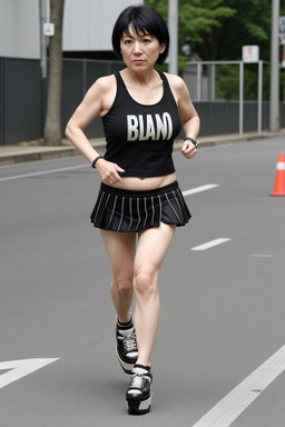 Japanese middle-aged female with  black hair