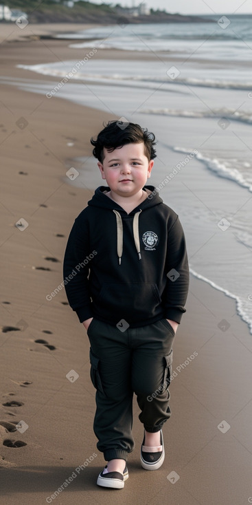 British child boy with  black hair