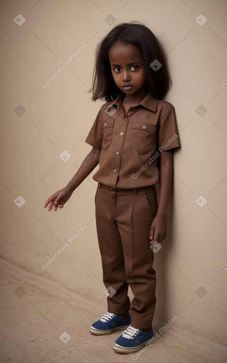 Somali child girl with  brown hair