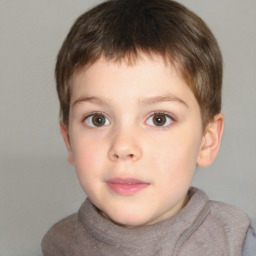 Neutral white child male with short  brown hair and brown eyes