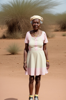 Ugandan elderly female with  brown hair