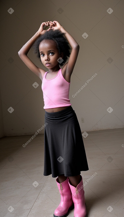 Somali child girl with  black hair