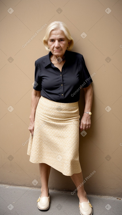 Argentine elderly female with  blonde hair