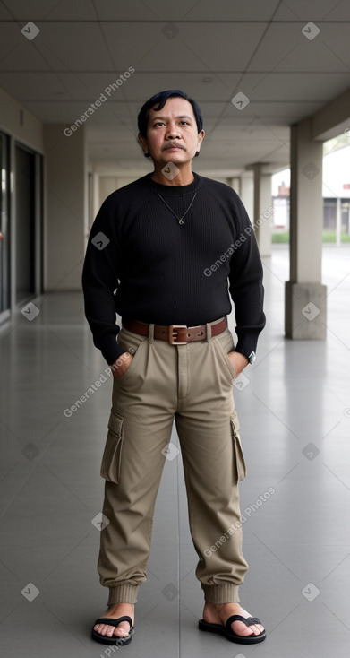 Indonesian middle-aged male with  black hair