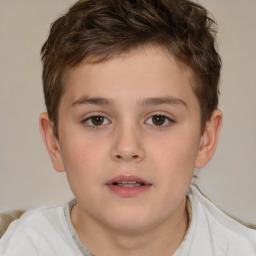 Neutral white child male with short  brown hair and brown eyes