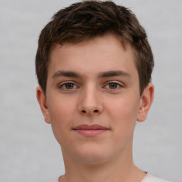 Neutral white child male with short  brown hair and brown eyes