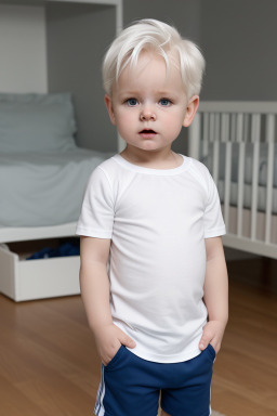 Finnish infant boy with  white hair