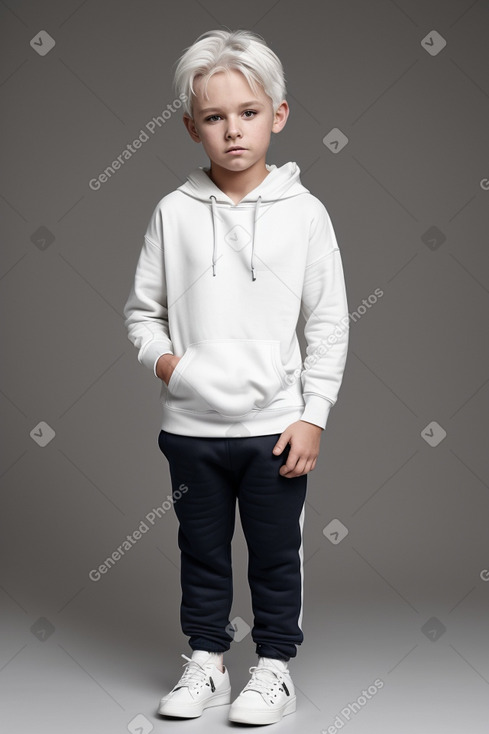 Australian child boy with  white hair