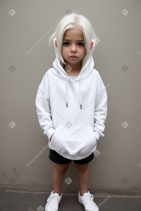 Mexican child female with  white hair