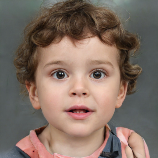 Neutral white child male with medium  brown hair and brown eyes