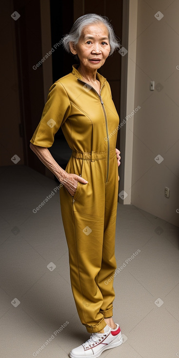 Thai elderly female with  brown hair