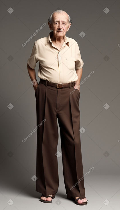 French elderly male with  brown hair