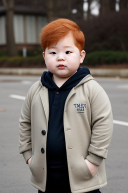 Korean infant boy with  ginger hair