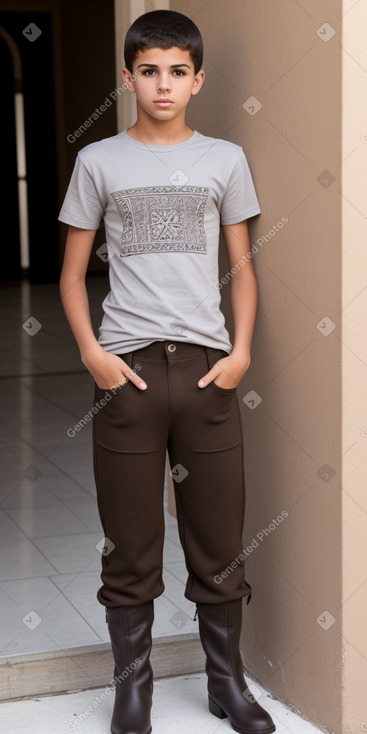 Tunisian teenager boy with  brown hair