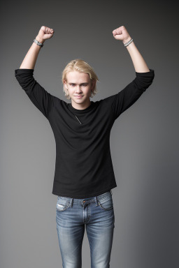 Norwegian young adult male with  blonde hair