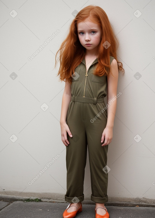 Panamanian child girl with  ginger hair