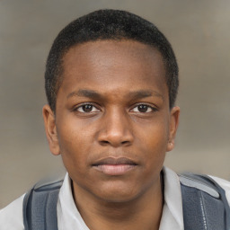 Neutral latino young-adult male with short  brown hair and brown eyes