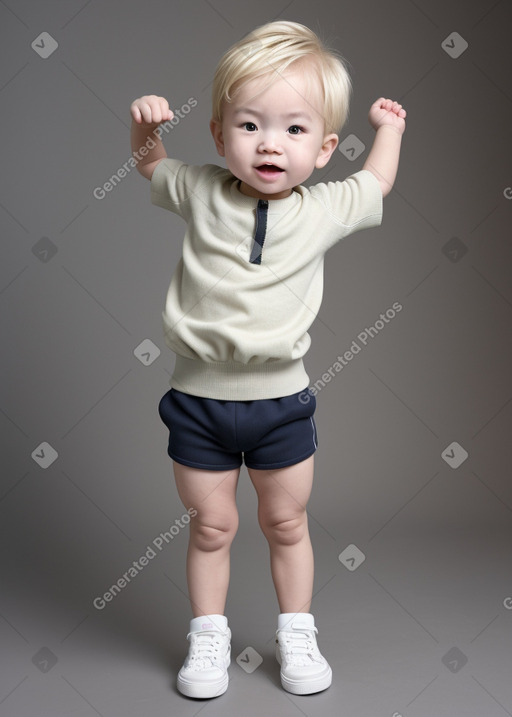 Vietnamese infant boy with  blonde hair