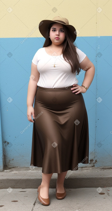 Cuban young adult female with  brown hair