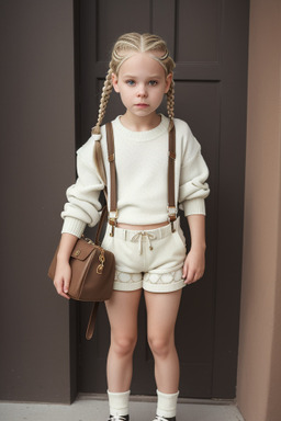 Caucasian child female with  white hair