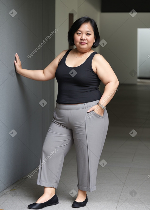 Singaporean 45 years female with  gray hair