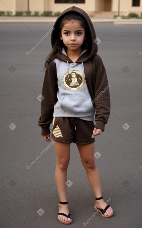 Egyptian child girl with  brown hair