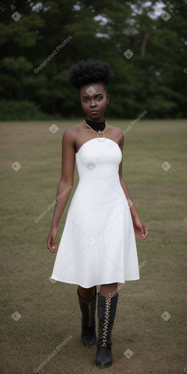 African american young adult female with  white hair