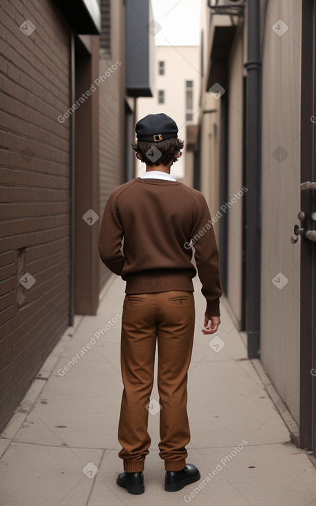 Iranian teenager boy with  brown hair