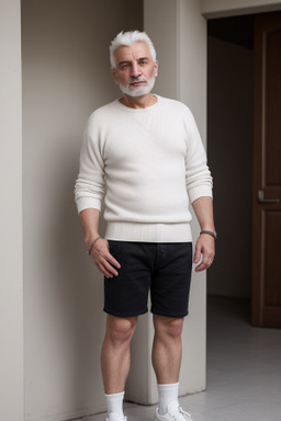 Albanian 45 years male with  white hair