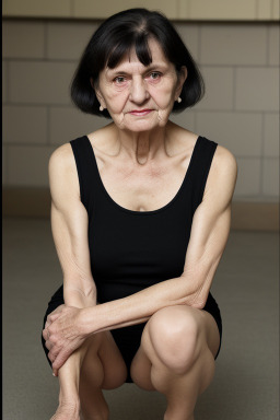 Belarusian elderly female with  black hair