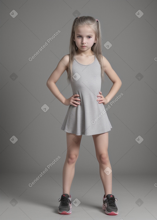 Belarusian child girl with  gray hair