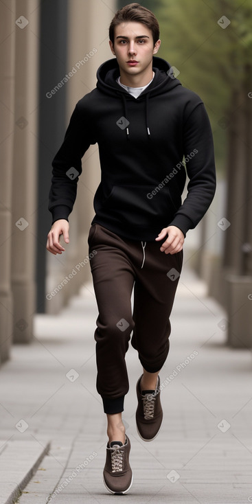 Italian young adult male with  brown hair