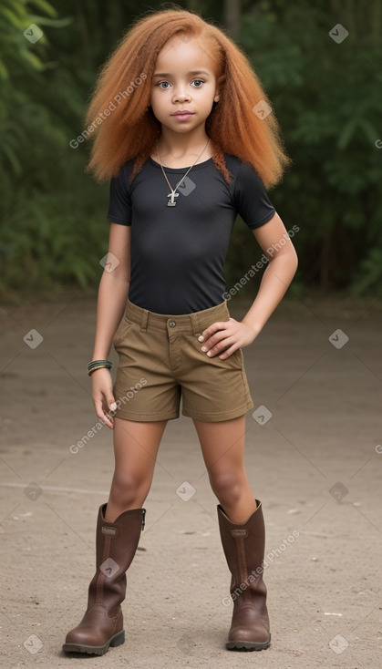 Jamaican child girl with  ginger hair