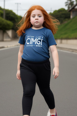 Chilean child girl with  ginger hair