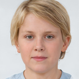 Neutral white young-adult female with medium  brown hair and blue eyes