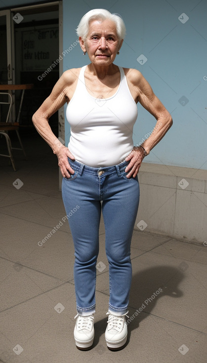 Costa rican elderly female with  white hair