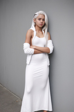 Ecuadorian teenager girl with  white hair