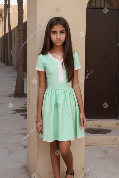 Libyan teenager girl with  brown hair