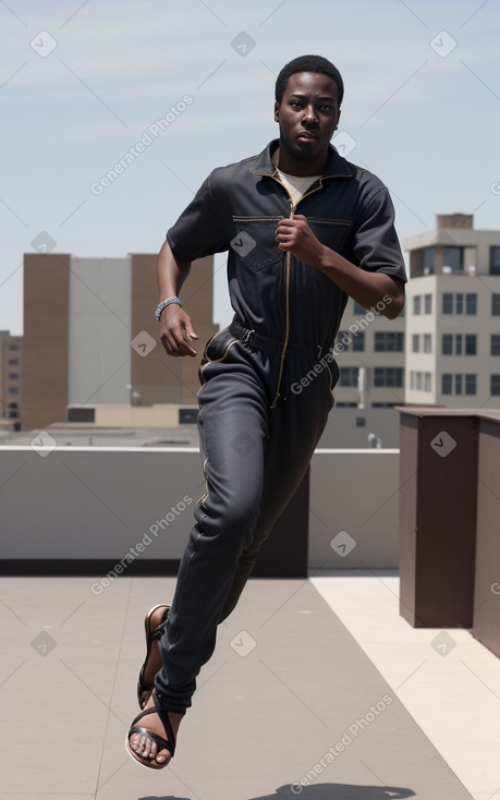 African american adult male with  brown hair