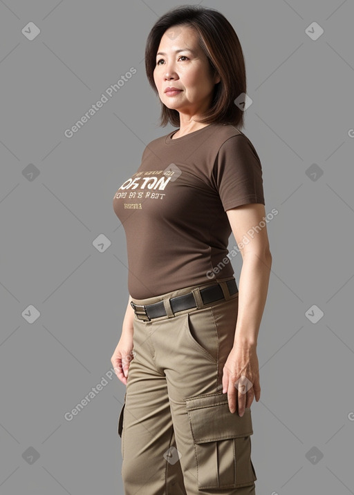 Vietnamese middle-aged female with  brown hair