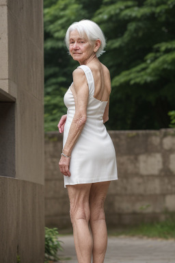 Czech elderly female with  white hair