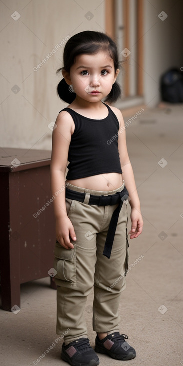 Uzbek infant girl with  black hair