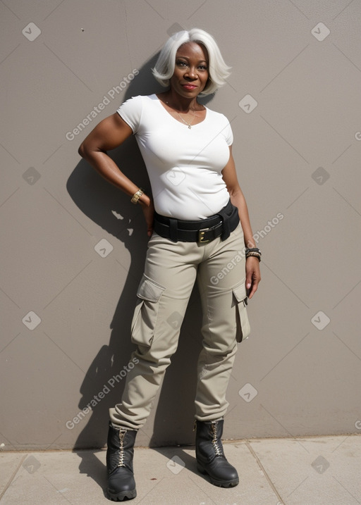 Nigerian middle-aged female with  white hair