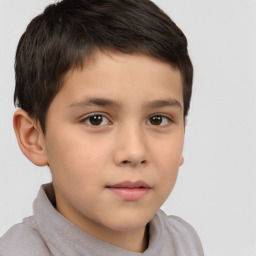 Neutral white child male with short  brown hair and brown eyes