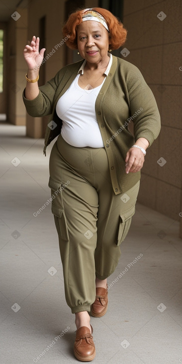 African american elderly female with  ginger hair